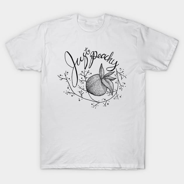 Just Peachy - puns, positive, floral T-Shirt by Inspirational Koi Fish